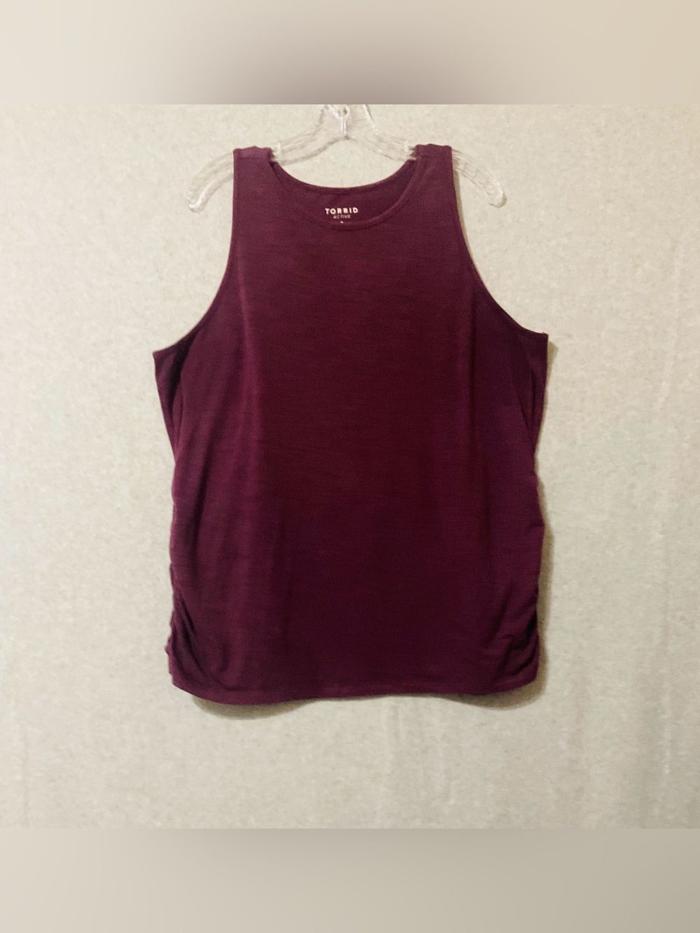 Torrid Plum  active Tank Top with Side Ruching SZ 3